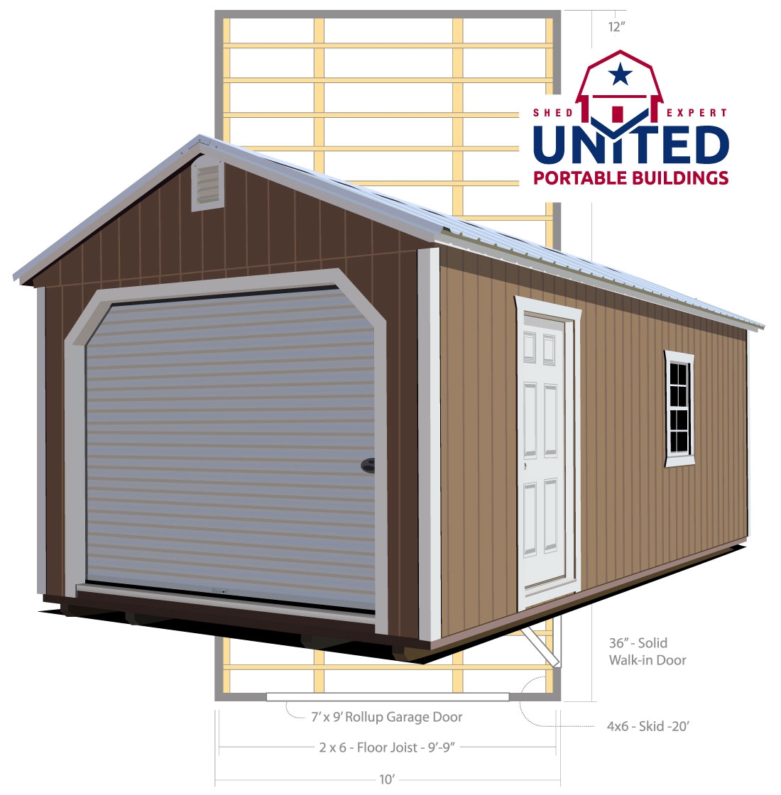 Garage: United Portable Buildings - John Schneider Sheds