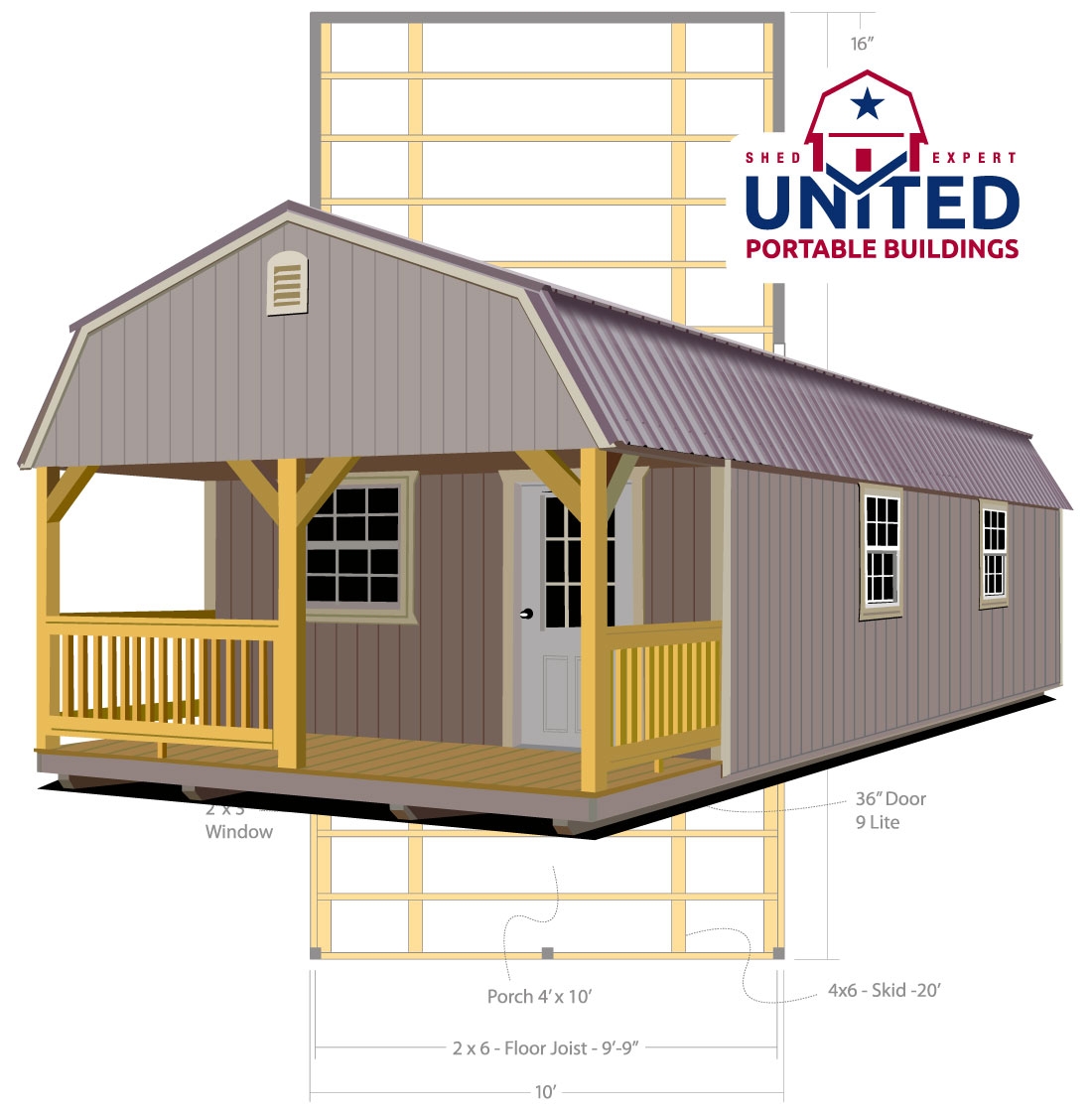 Lofted Cabin United Portable Buildings