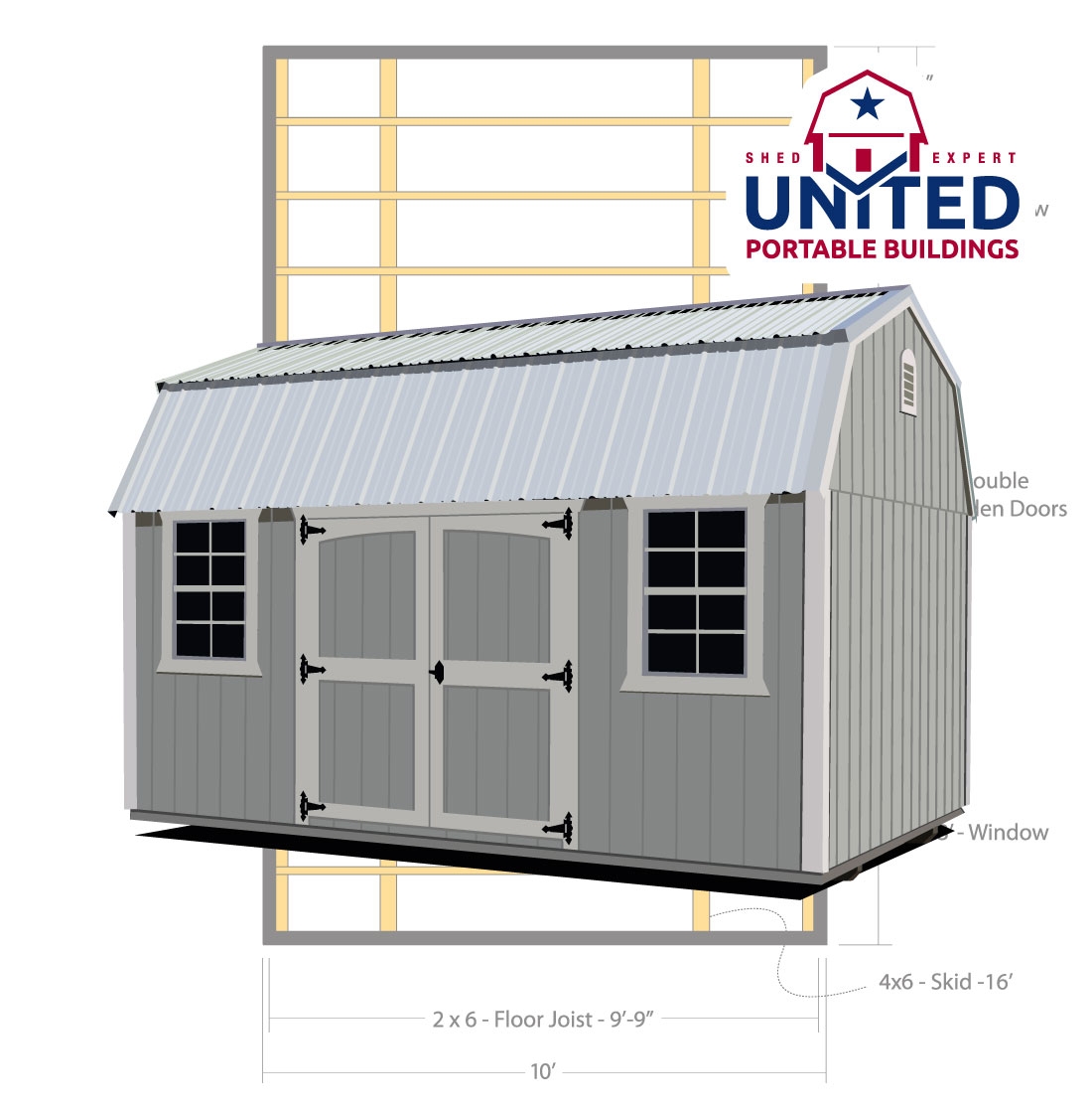Side Lofted Barn United Portable Buildings