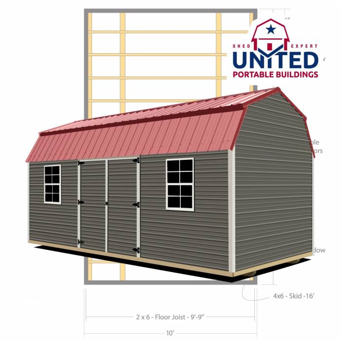 Metal Side Lofted Barn | United Portable Buildings Product Image